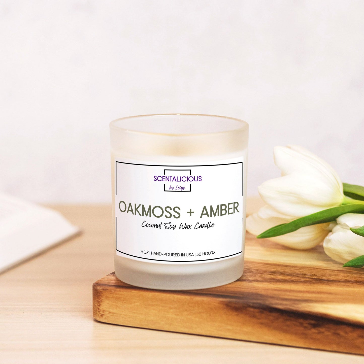 Candle Frosted Glass (Hand Poured 11 oz)